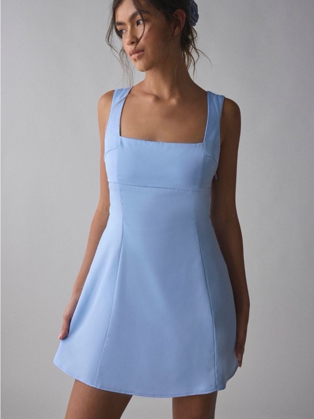 UO Bri Double Bow Satin Mini Dress